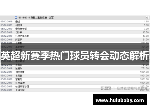 英超新赛季热门球员转会动态解析 英超新赛季热门球员转会动态解析